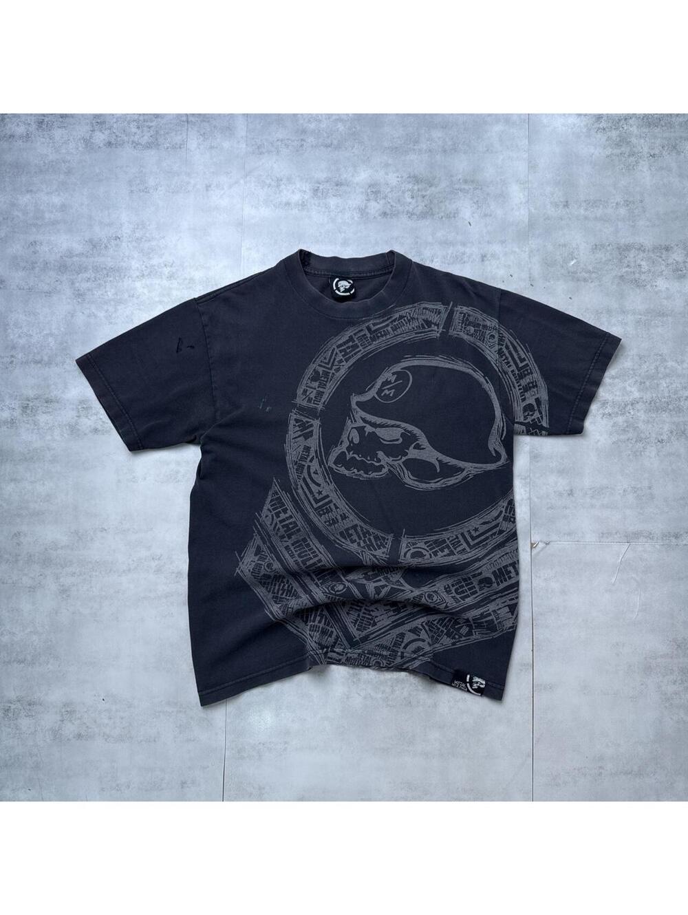 Y2K Metal Mulisha 00s black skull graphic t shirt